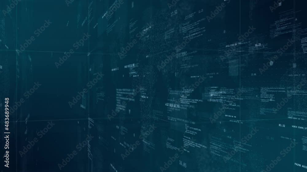 Motion graphic of Blue digital cyberspace with program code levitation on futuristic map background technology abstract background concept Motion graphic of Blue digital cyberspace with program code levitation on futuristic map background technology abstract background concept