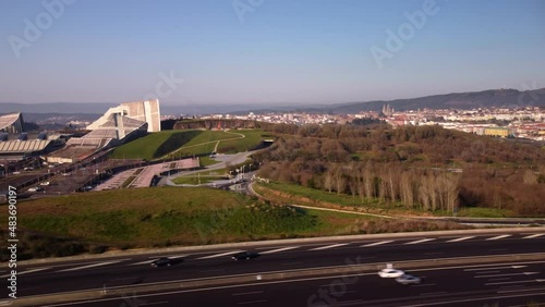 Aerial views of the city of culture and the highway photo