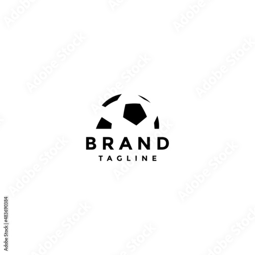 Silhouette Logo Design of Half Soccer Ball. Simple silhouette logo design of half soccer ball resembling the dome of the stadium building.