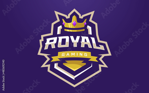 Modern and Creative Isolated Royal Esports Badge Logo Vector for Gaming Tournament or Sports Team