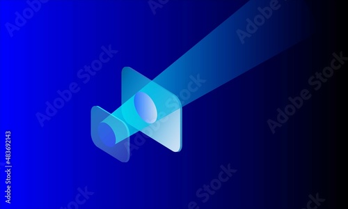 Isometric  Blue Gradient Background Wallpaper.