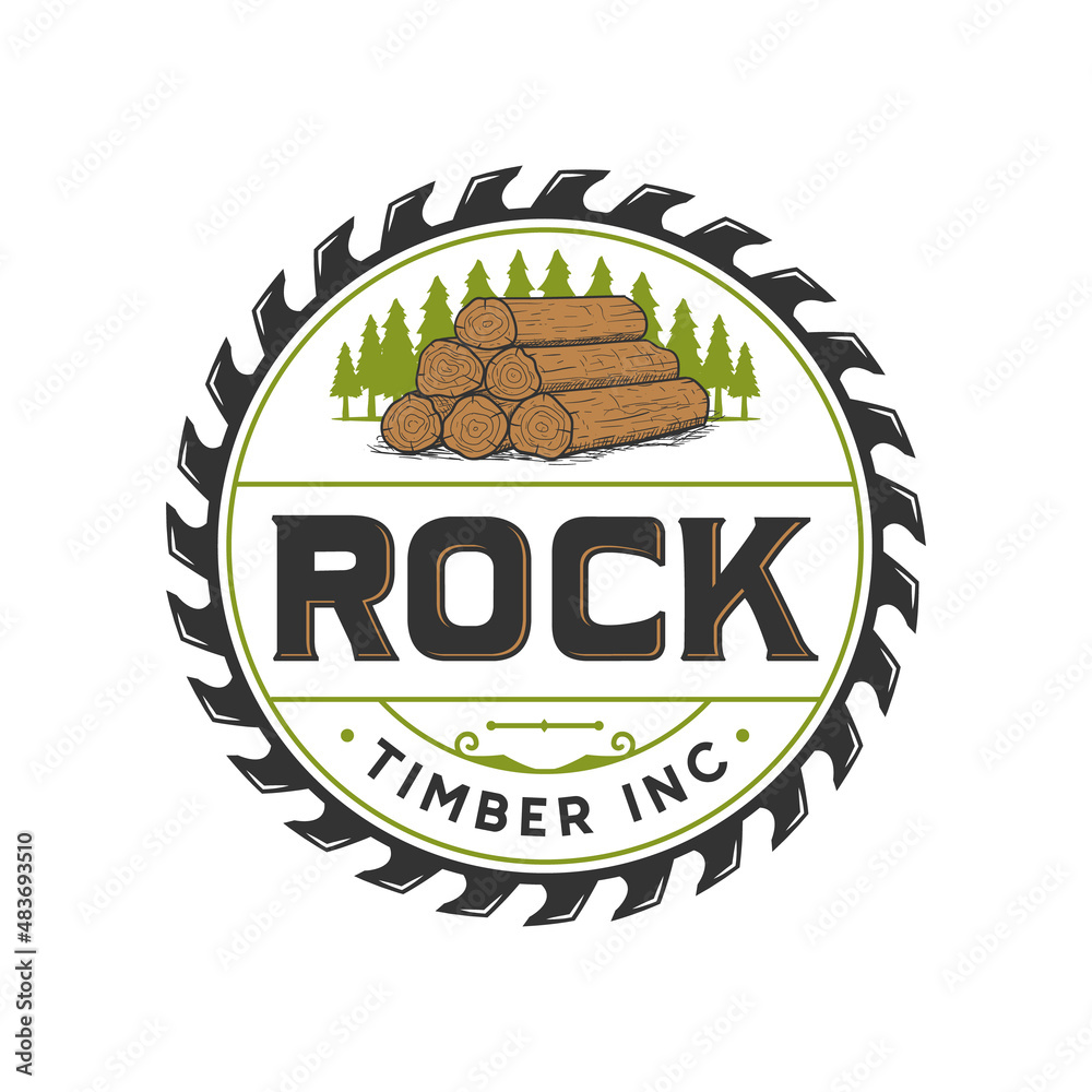 Wood and timber texture symbol logo.