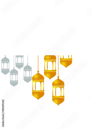 islamic lamp vector