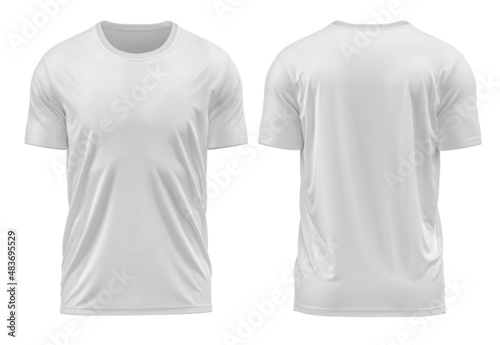 White Color Slim Fit Short Sleeve T-shirt ( 3D rendered )