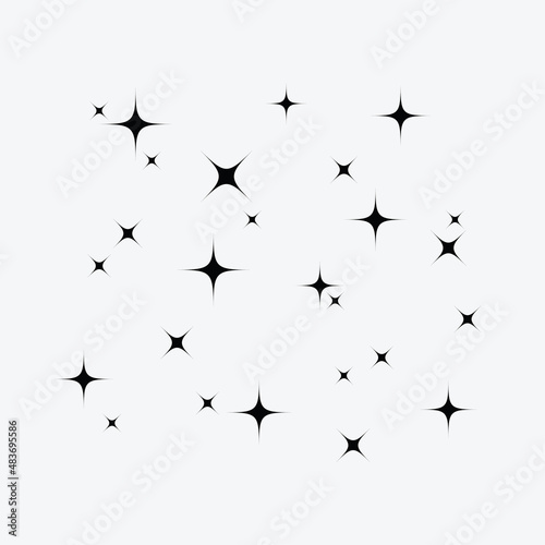 Stars on sky isolated flat design vector illustration.