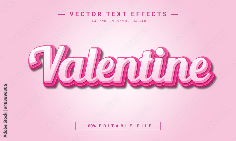 Valentine day editable text effect	