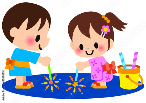 花火,夏,子供,幼稚園,保育園,小学生,小学校,園児,幼稚園生,幼児,保育所,保育,学校