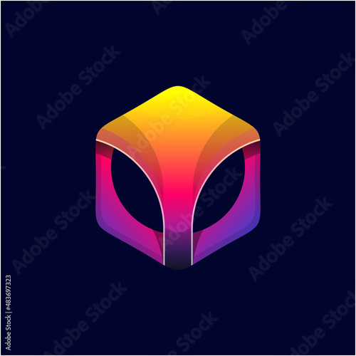 Unique Abstract Polygon Mask Gradient Color