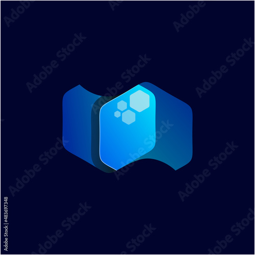 Unique Polygon Technology Gradient Logo-1