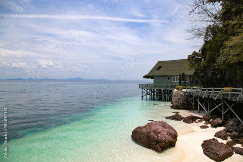 Rawa Island Malaysia. Resort along the beach photo