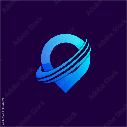 Unique travel logo gradient color