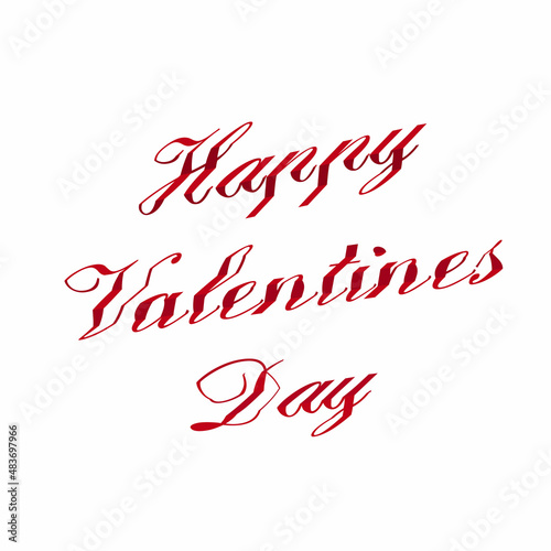 Happy Valentines Day 3D cubes font style vector illustration. Red elegant poster calligraphy text words Happy Valentine``s Day. Holiday abc typography font phrase to sign, space. Decoration letters.