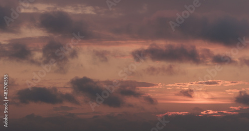 summer sunset skyscape with moving clouds