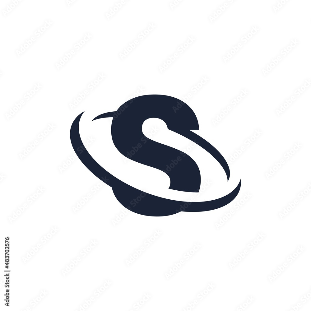 Naklejka premium Letter S Logo Initial with Circle Shape. Swoosh Alphabet Logotype Simple and Minimalist
