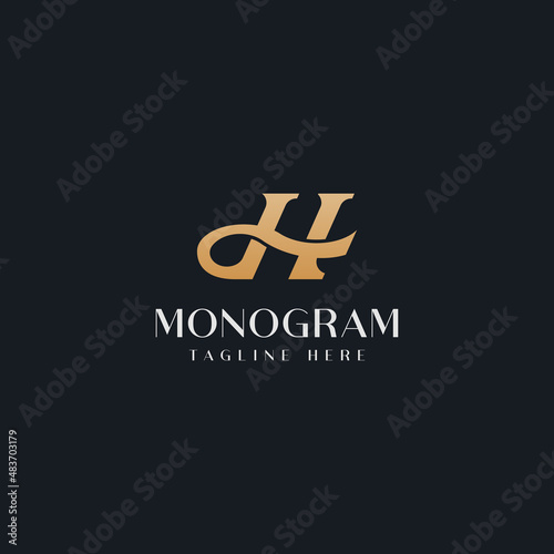 Initial H Monogram Logo Template. Initial Based Letter Icon Logo