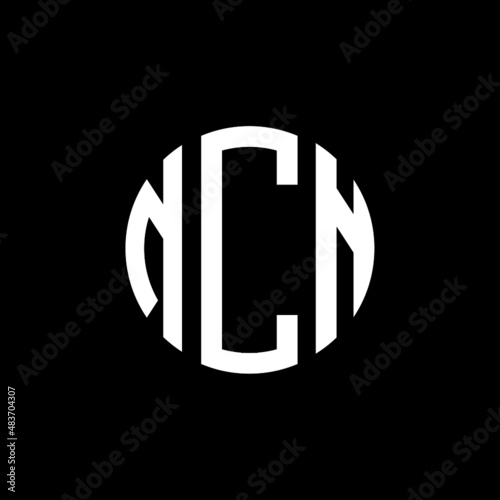 NCN letter logo design. NCN modern letter logo with black background. NCN creative  letter logo. simple and modern letter NCN logo template, NCN circle letter logo design with circle shape. NCN   photo