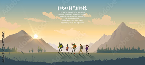 travel mountains people