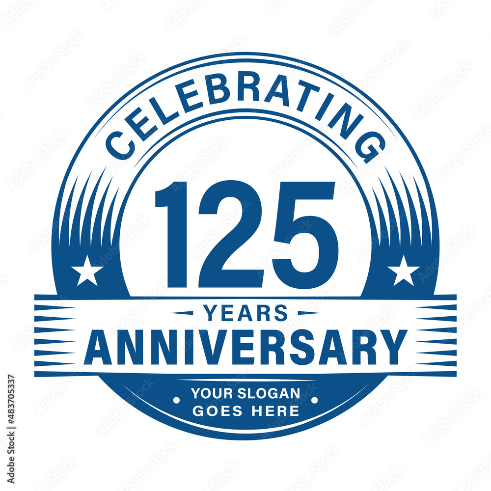 125 years anniversary celebration design template. 125th logo vector illustrations. 125 years anniversary celebration design template. 125th logo vector illustrations.