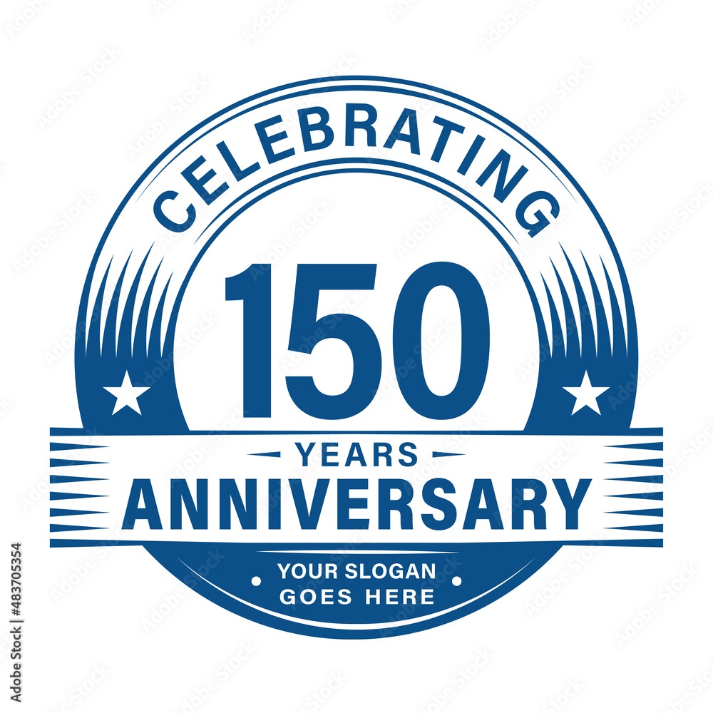 150 years anniversary celebration design template. 150th logo vector illustrations. 