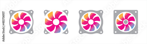 Fan cooler icons. Vector illustration