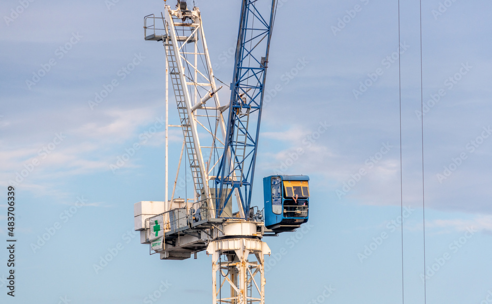 Construction crane on a job site