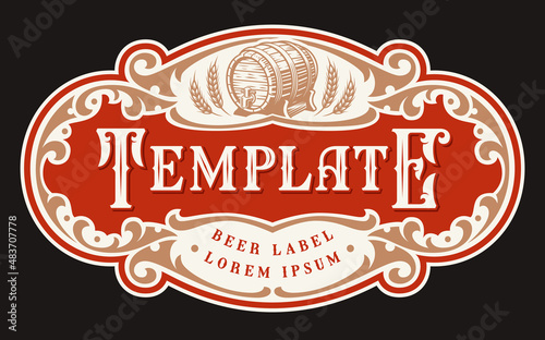 A vintage label template for beer, whiskey, or other alcoholic drinks