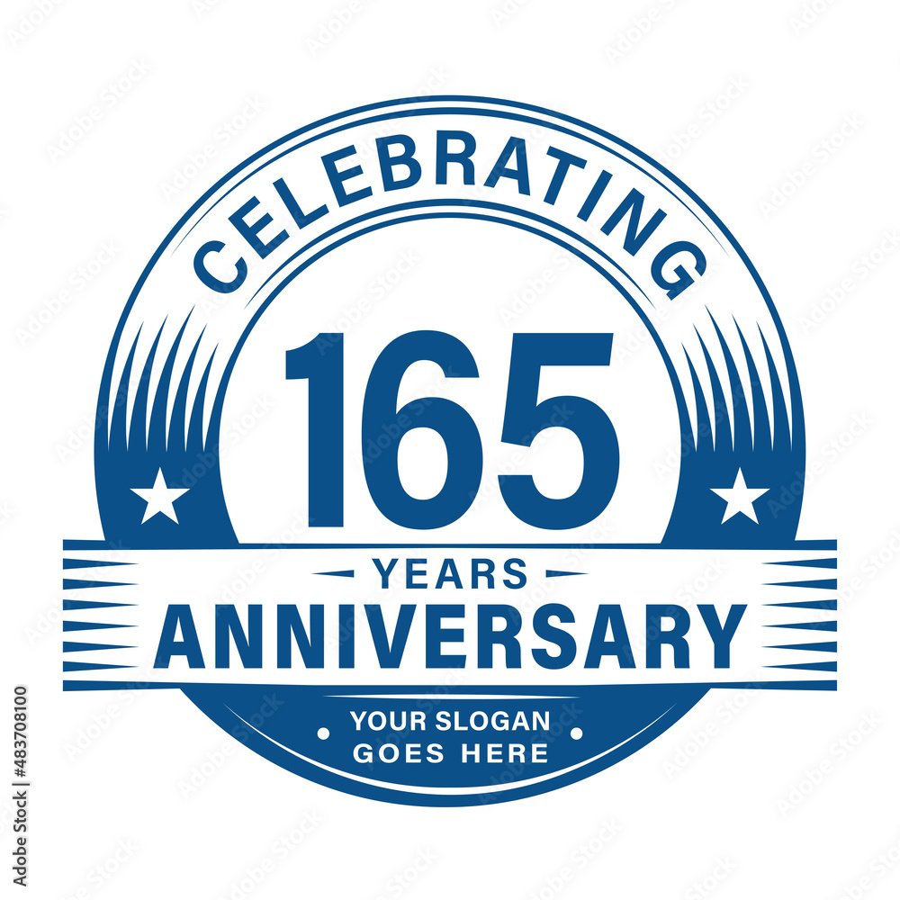 Fototapeta premium 165 years anniversary celebration design template. 165th logo vector illustrations. 
