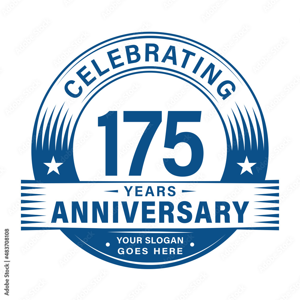 Fototapeta premium 175 years anniversary celebration design template. 175th logo vector illustrations. 