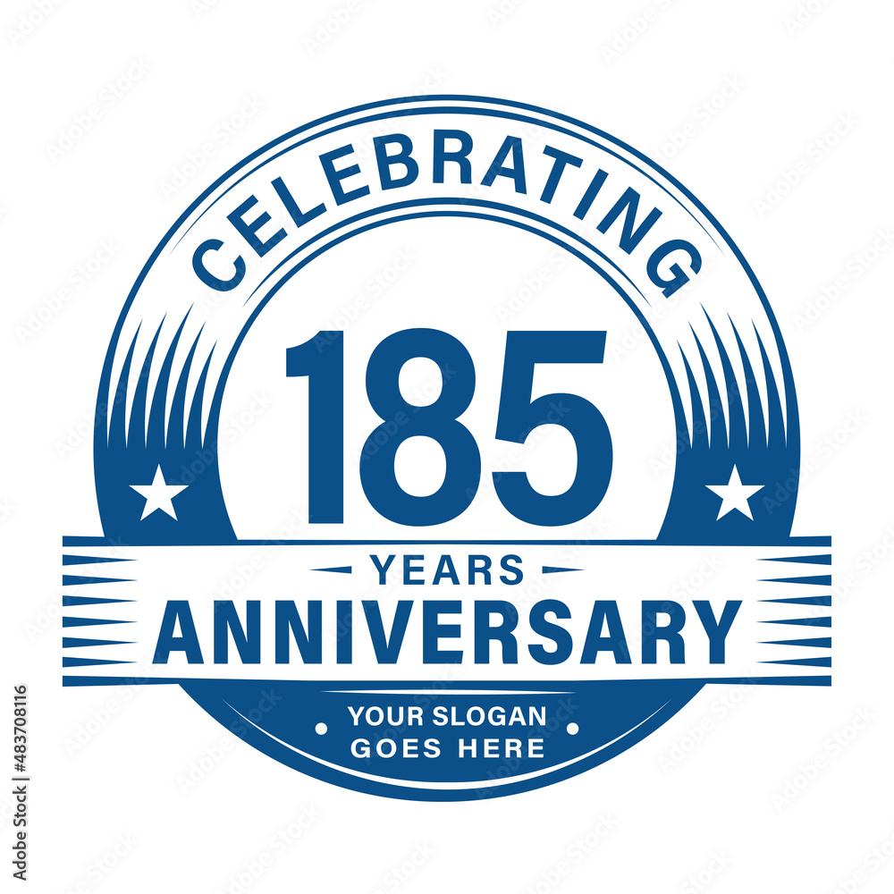 185 years anniversary celebration design template. 185th logo vector illustrations. 
