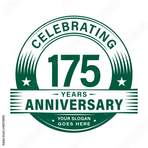 175 years anniversary celebration design template. 175th logo vector illustrations. 