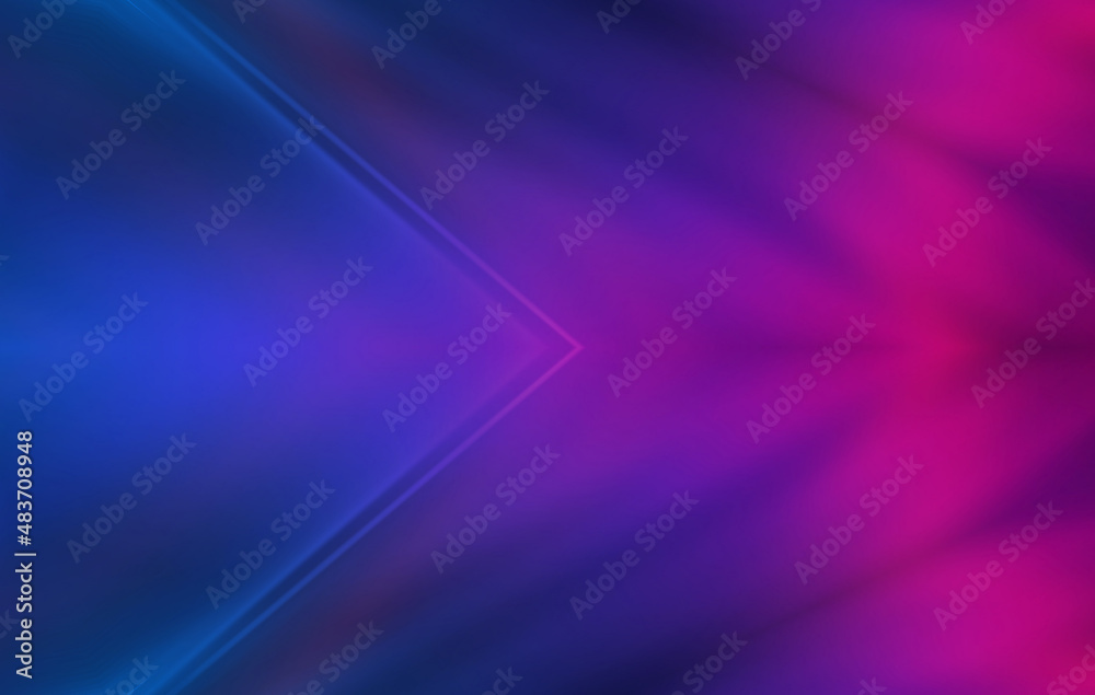 Fototapeta premium Dark abstract background with neon lines, waves, glow. Empty gradient futuristic banner