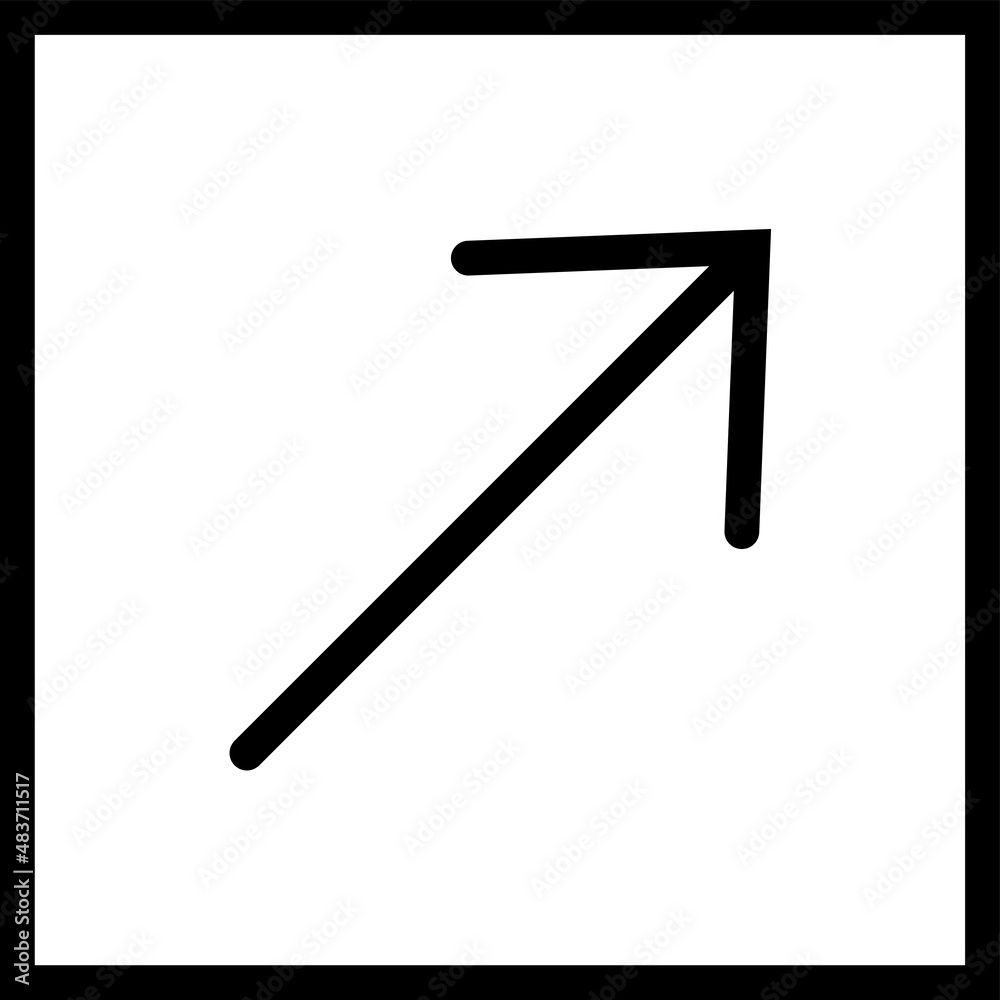 Linear Arrow icon. Arrow vector collection. Black directional arrow flat style isolated on white background. Vector illustration. Modern simple arrows.