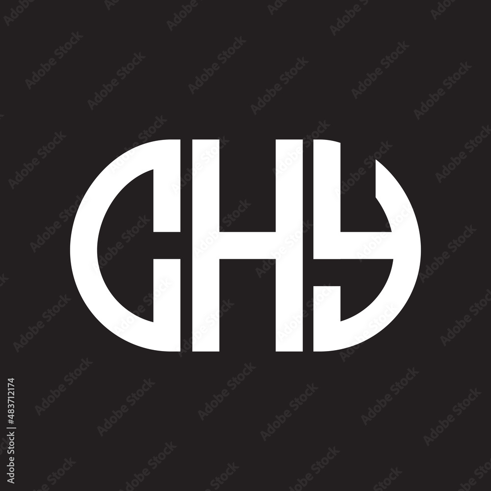 CHY letter logo design on black background. CHY creative initials letter logo concept. CHY letter design. CHY letter logo design on black background. CHY creative initials letter logo concept. CHY letter design.