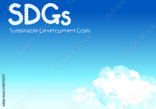SDGsイメージの雲と青空の背景素材（レイヤー分け）
