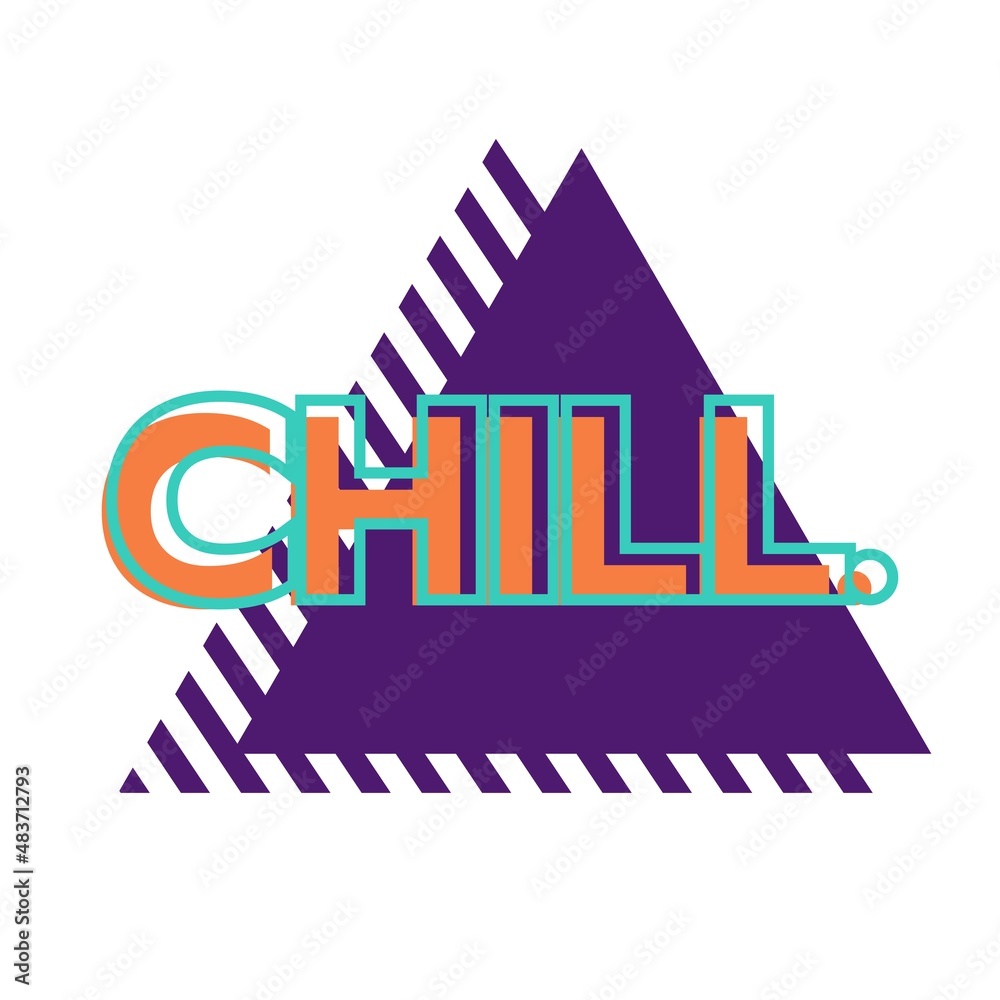 Chill Word Aesthetic Logotype Modern Retro Text Design Graphic Vector 