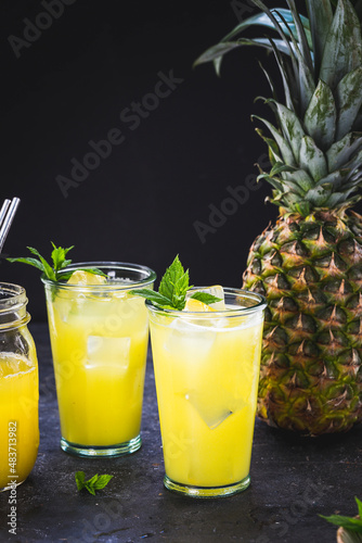 Fresh Pineapple Juice with a pineapple photo