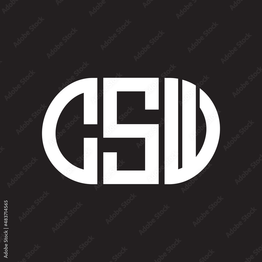 CSW letter logo design on black background. CSW creative initials letter logo concept. CSW letter design.