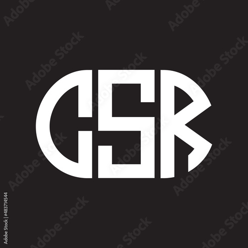 CSR letter logo design on black background. CSR creative initials letter logo concept. CSR letter design.