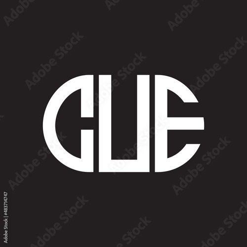 CUE letter logo design on black background. CUE creative initials letter logo concept. CUE letter design.