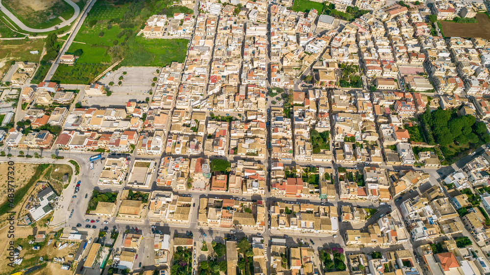 Fototapeta premium Aerial View of Donnalucata, Scicli, Ragusa, Sicily, Italy, Europe