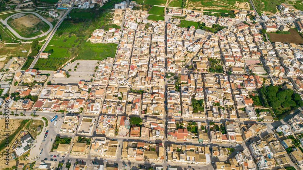 Fototapeta premium Aerial View of Donnalucata, Scicli, Ragusa, Sicily, Italy, Europe