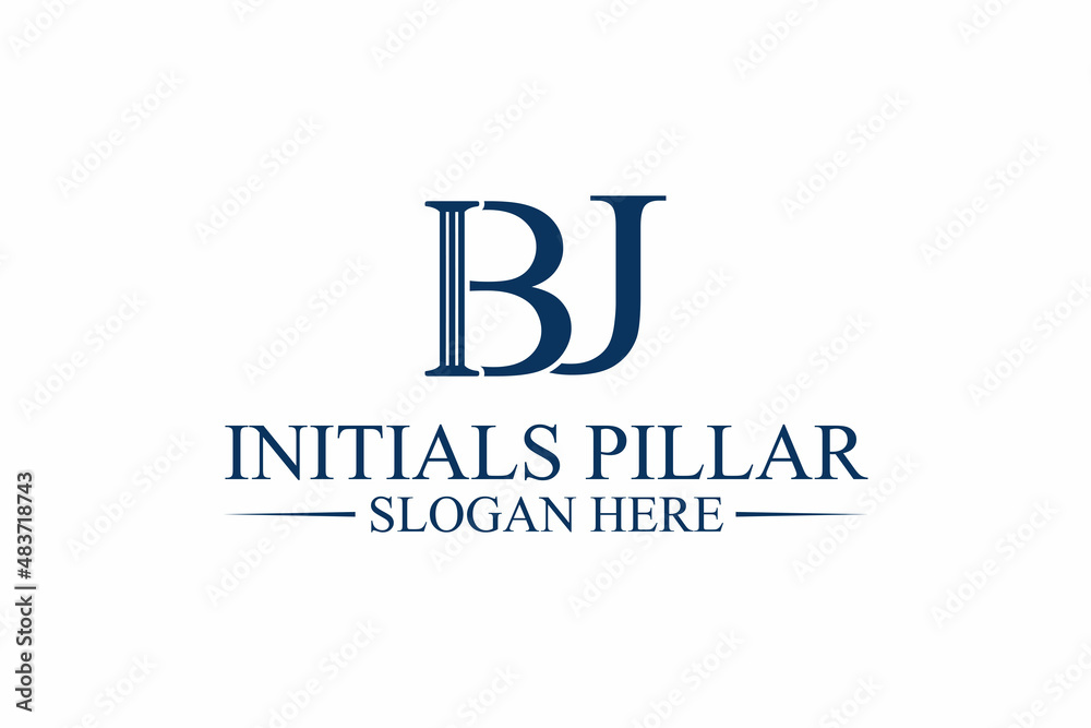 legal pillar logo, initial letter b/j. premium vector legal pillar logo, initial letter b/j. premium vector