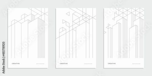Abstract geometric technological company brochure. Vector business flyer.