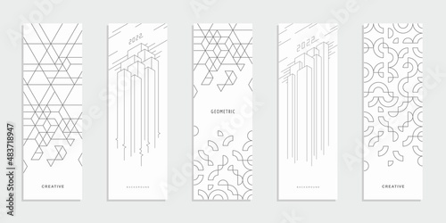 Tableau sur toile Abstract geometric technological company brochure
