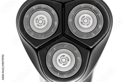 modern battery electric shaver isolated on white background with clipping path