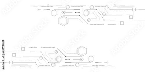 Technological white background .Abstract tech.Geometric lines.Vector illustration.