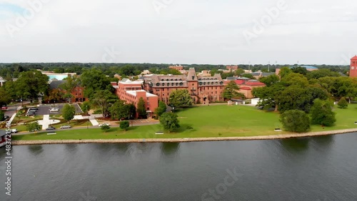Hampton University, Aerial View, Virginia, Hampton River photo