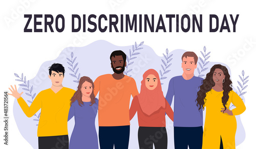 Zero Discrimination Day. Horizontal vector banner. 