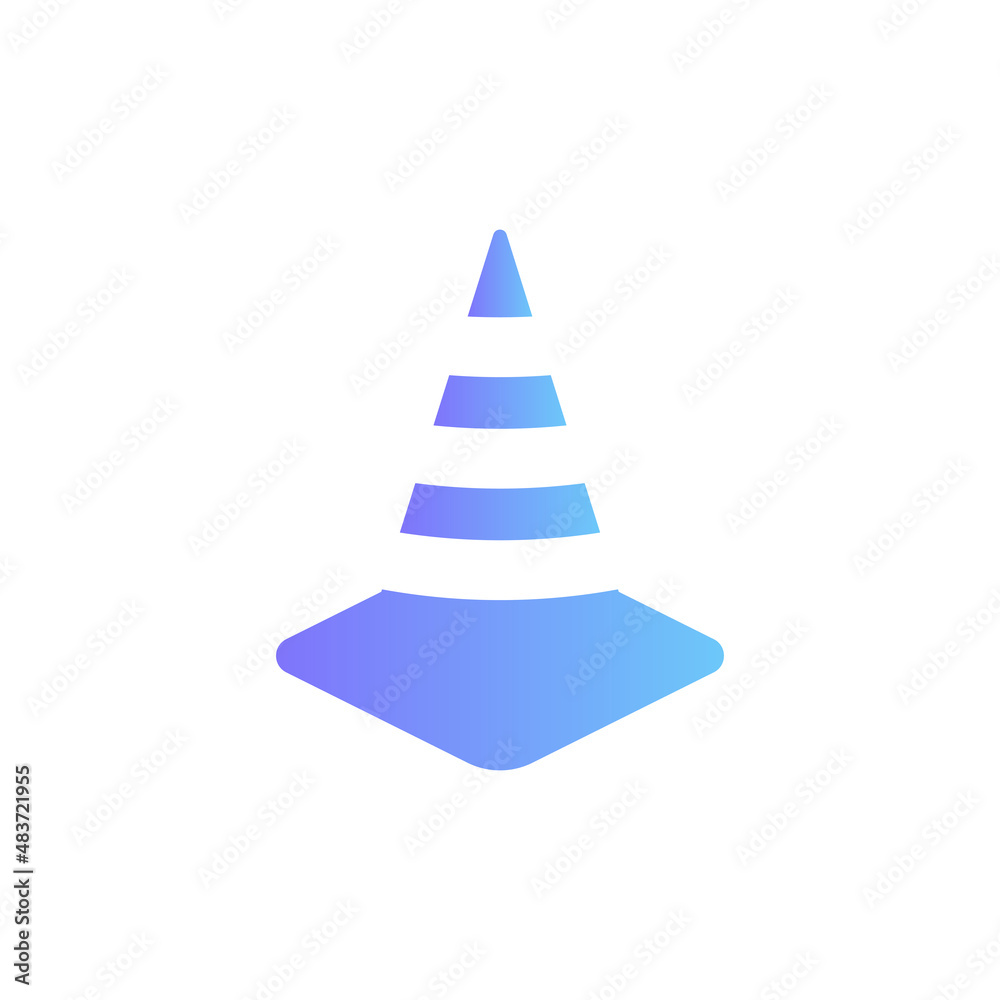 Road traffic cone vector icon with gradient Road traffic cone vector icon with gradient