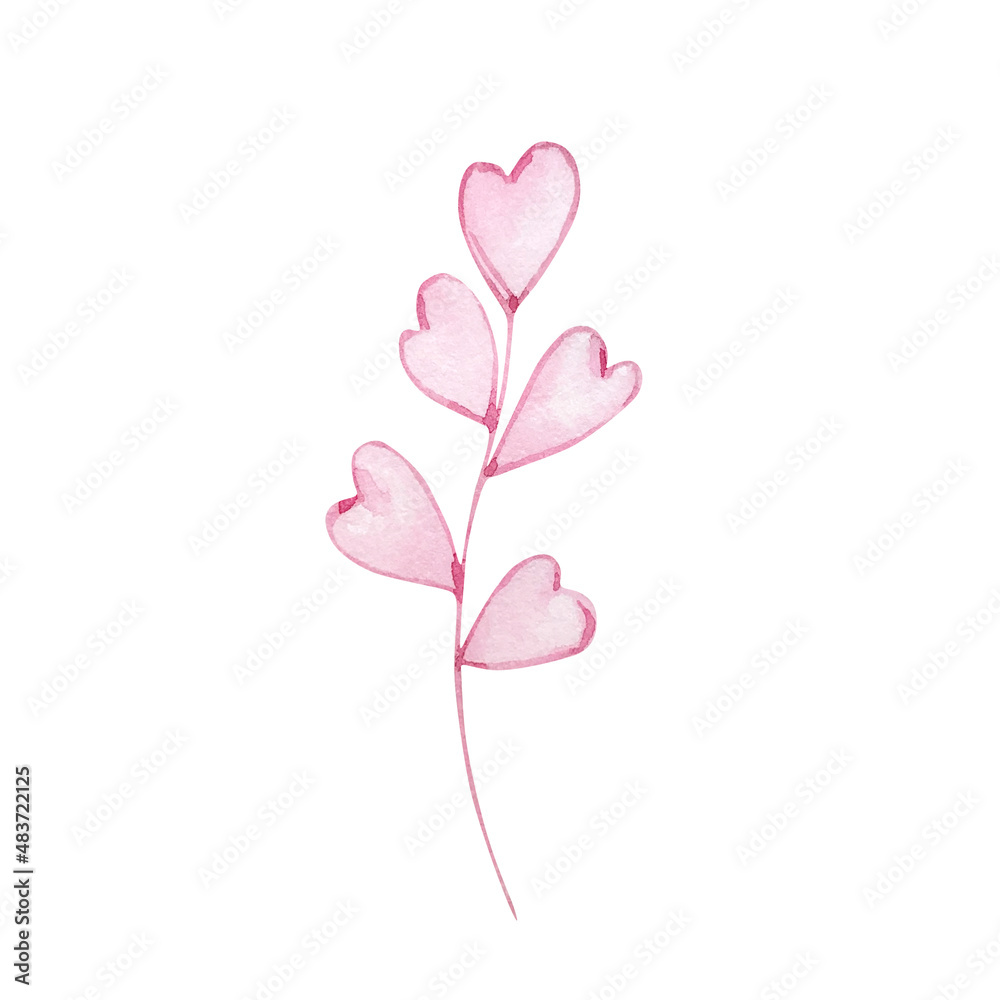 branch with heart shaped flowers branch with heart shaped flowers